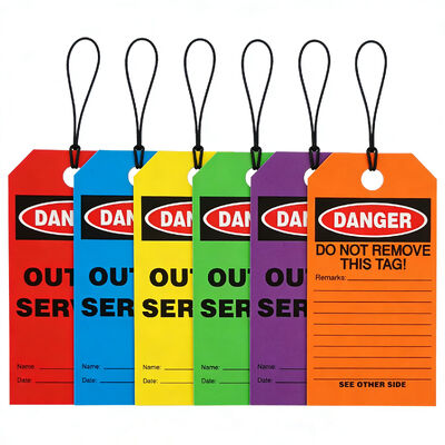 PVC Plastic Safety Lockout Tagout Tags with Danger Header Blocking Door for Electrical Department