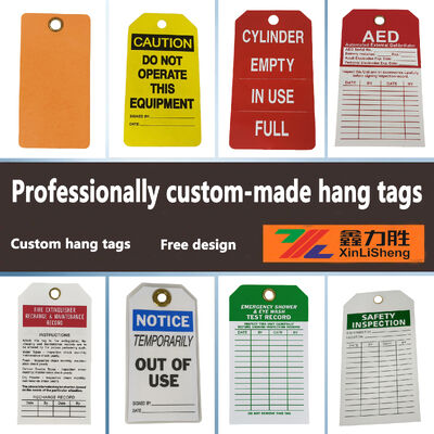 Durable Waterproof Safety Tag and Lockout Tag with Custom Color Printing, 0.35mm Thickness, 150x80mm Size for Industrial Use
