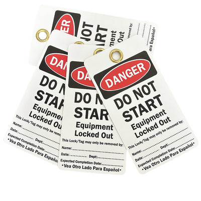 Customized Durable Plastic Safety Tag Design Preventing Accidents