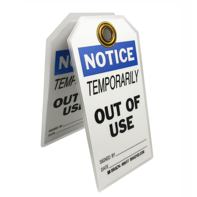 Plastic Tag Out Of Use Tag White Rectangle Polyester Safety Tag