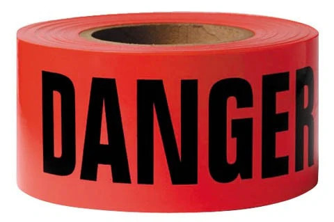 Custom Printed Barricade PE Warning Tape Non Adhesive Red Roll  Plastic Barricer Tape