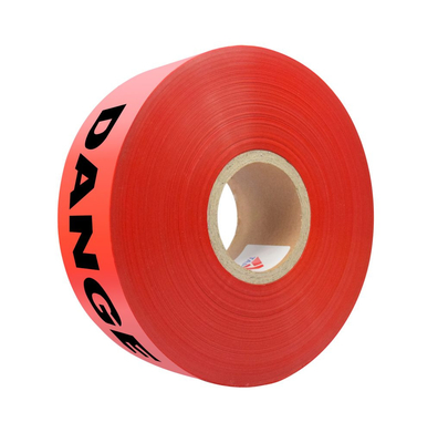 Custom Printed Barricade PE Warning Tape Non Adhesive Red Roll  Plastic Barricer Tape