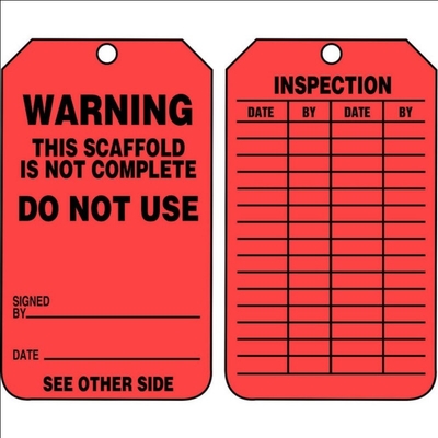 Plastic Safety Tag Polyester Rectangle Double Side Printed Safety Tag
