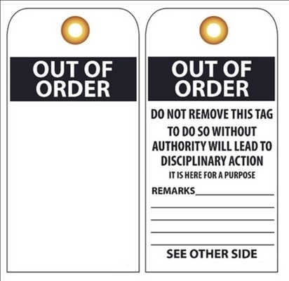 Plastic Safety Tag Polyester Rectangle Double Side Printed Safety Tag