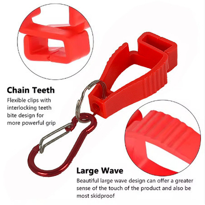 Custom POM Plastic Aluminum Alloy Safety Work Gloves Anti Lost Non Slip Hook Fixing Holder Clips