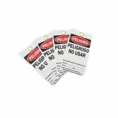 Customized PVC Plastic Label Safety Lockout Tagout Danger  Tags Both Size Language Options Door Padlock