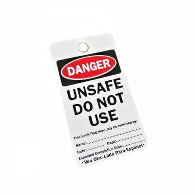 Customized PVC Plastic Label Safety Lockout Tagout Danger  Tags Both Size Language Options Door Padlock