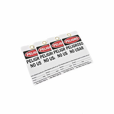 Customized PVC Plastic Label Safety Lockout Tagout Danger  Tags Both Size Language Options Door Padlock