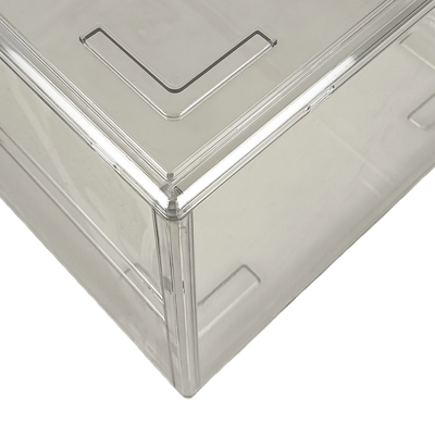 Custom Logo Clear Acrylic Magnetic Shoe Box Foldable Transparent Drop Front Stackable Sneaker Organizer