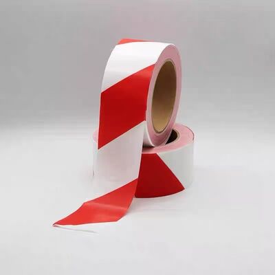 الشعار المطبوع حسب الطلب شريط تحذير الأمان الأحمر والأبيض شريط الحاجز PE غير اللاصق لمواقع البناء
