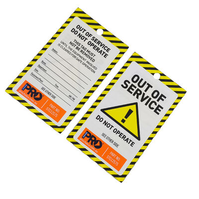 Waterproof PVC Out of Service Safety Warning Tag for Equipment Lockout Tagout